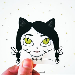 Lady Cat Vinyl Sticker, Tuxedo Lady, Tuxedo Girl Cat, Cat Girl, Tuxedo Mom, Tuxedo Cat, Geschenken, Tuxedo Cat Gifts, Journal, Laptop Sticker