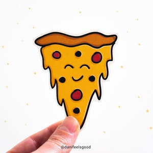 Süße Pizza Sticker, Kawaii Pizza, Pizzastück, Laptop Vinyl Sticker, Food Sticker, Aufkleber, Bullet Journal, Geburtstagsgeschenk, Foodie Sticker