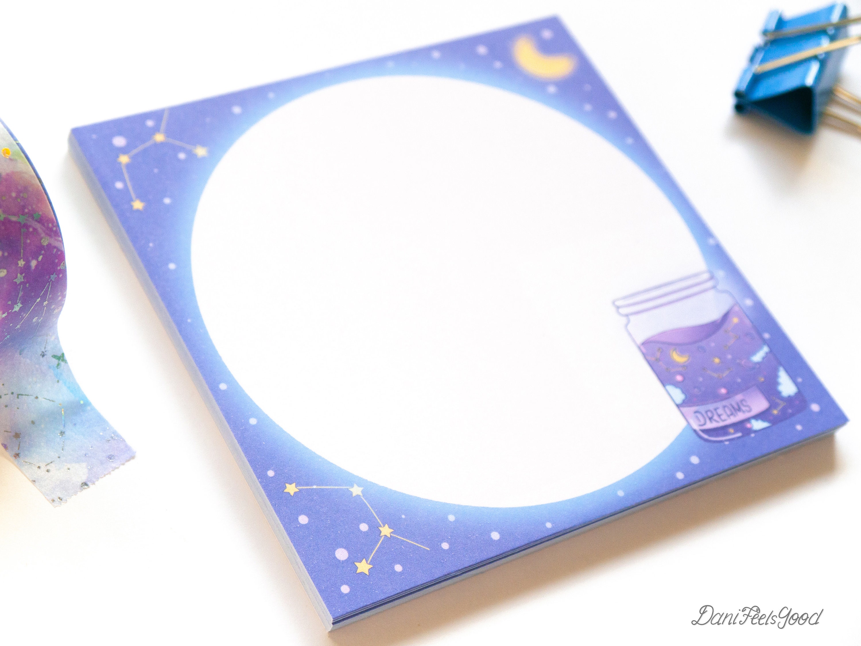 Cute Dreams Jar Memopad, Tear-off Handmade Notepad, Kawaii Galaxy ...