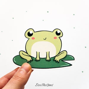 Autocollant Froggie, Autocollant vinyle grenouille mignonne, Autocollant Kawaii, Esthétique grenouille, Autocollants journal, Autocollants animaux, Autocollant de papeterie, Cadeaux