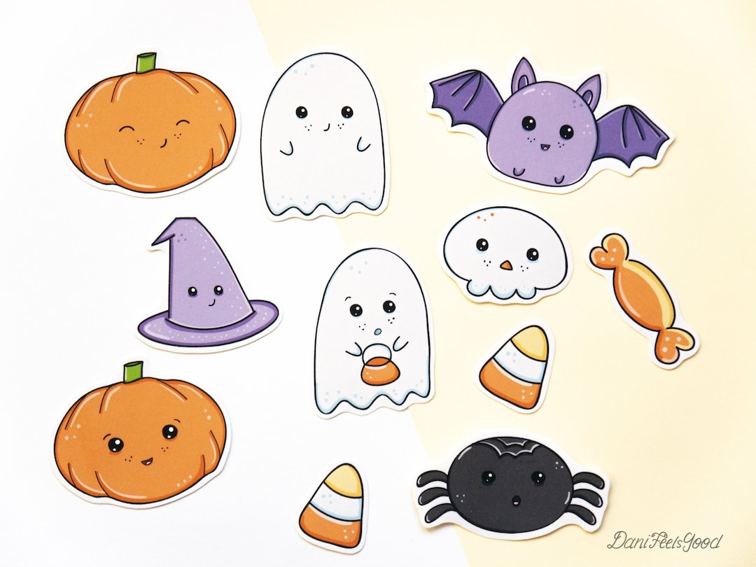Spooky Cute Halloween Sticker Pack, Happy Halloween, Fall Season ...
