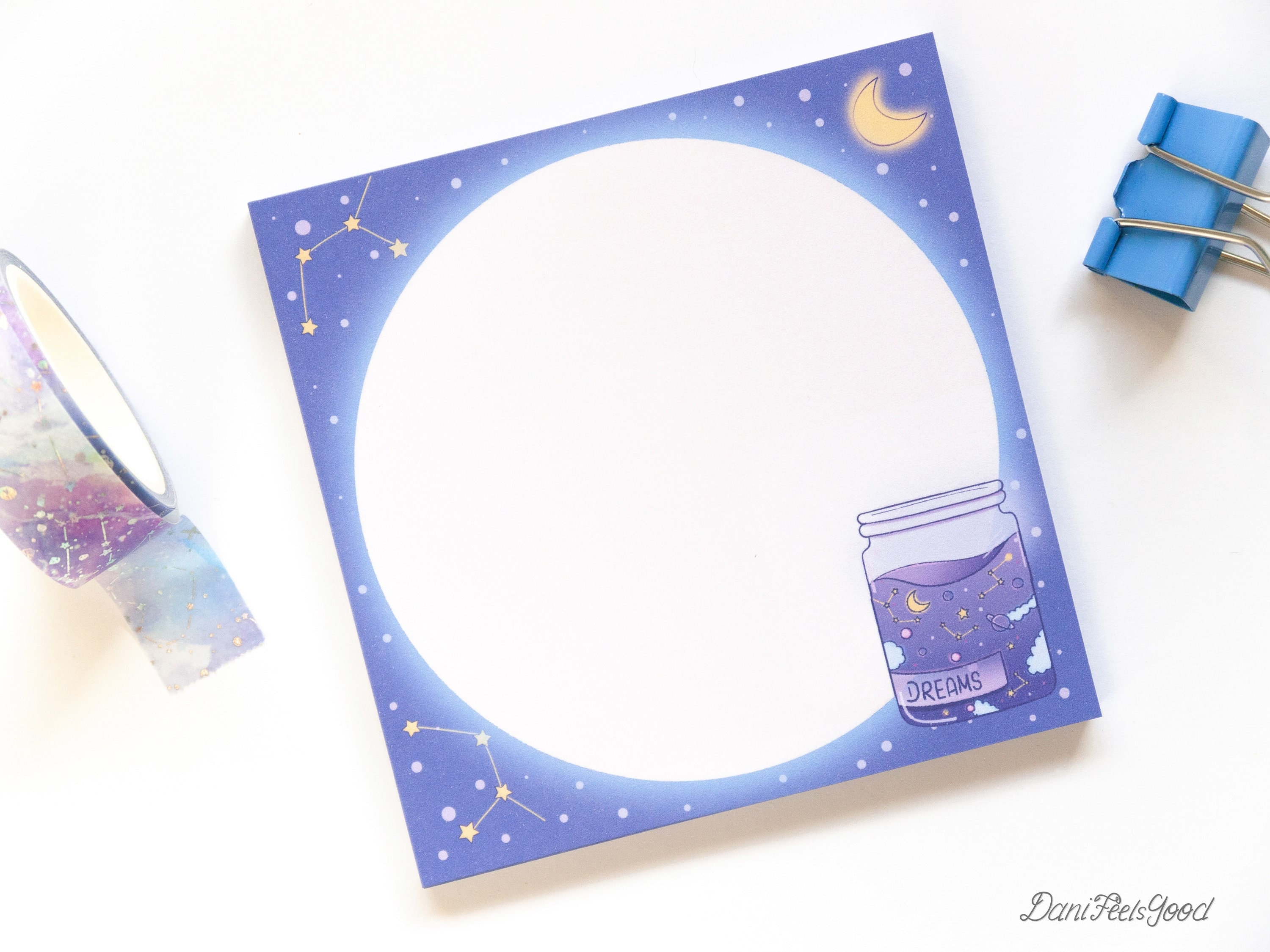 Cute Dreams Jar Memopad, Tear-off Handmade Notepad, Kawaii Galaxy ...