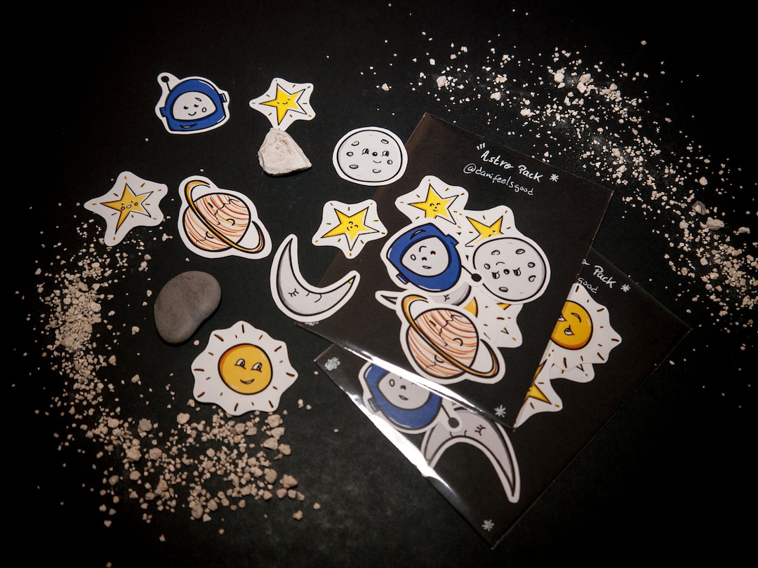 Astro Note Sticker Astro Kid Sticker Pack, 9 Stickers, Kid Gifts, Astronaut Vinyl Sticker ...