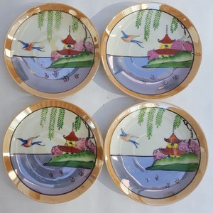 5.5 Inches Japanese Ceramic Plates Set of Four