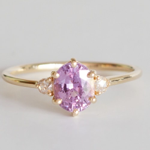 Lavender Sapphire Engagement Ring. Promise Ring. Oval - Etsy