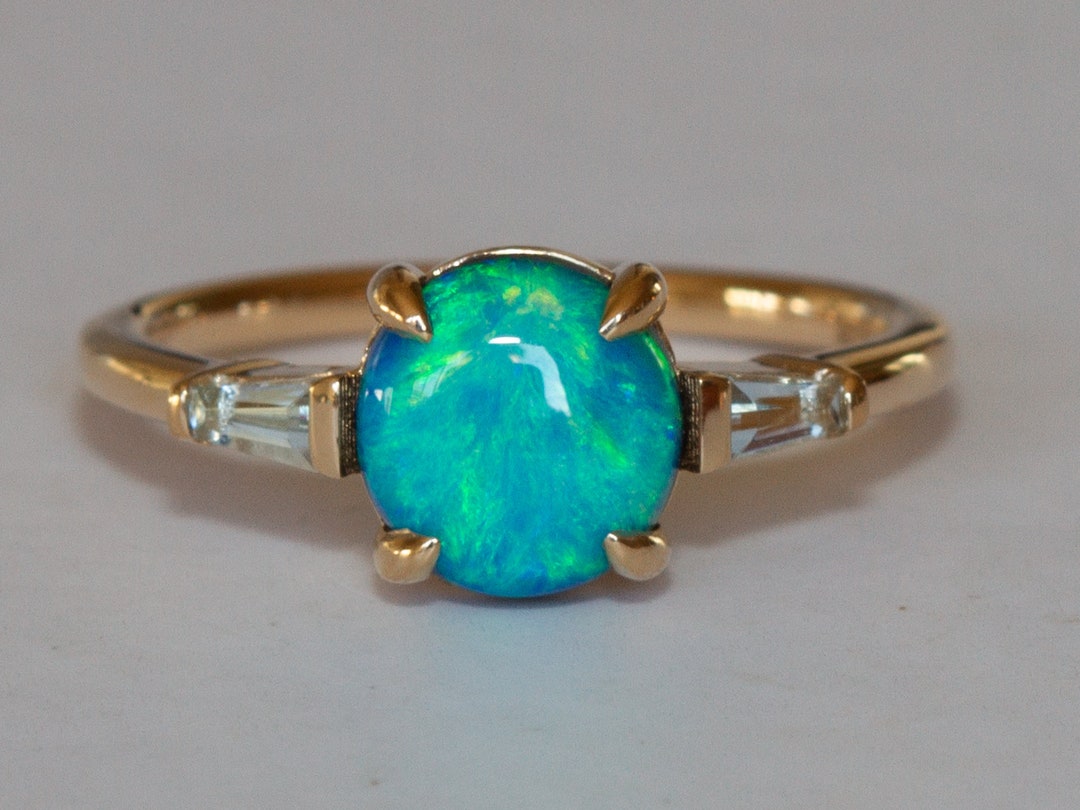 Lightning Ridge Opal Ring for Women Alternative Engagement - Etsy