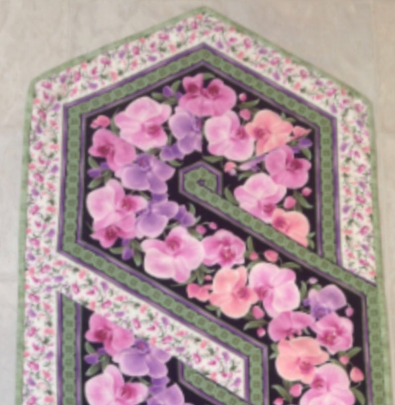 Quilted Table Runner Home Decor Quilts for Sale Floral Decor Christmas Gift Orchid Table Runner Pink Swirl Table Runner
