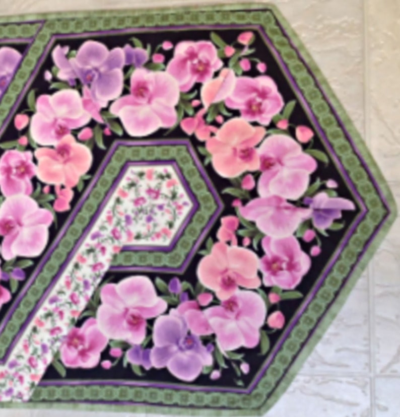 Quilted Table Runner Home Decor Quilts for Sale Floral Decor Christmas Gift Orchid Table Runner Pink Swirl Table Runner