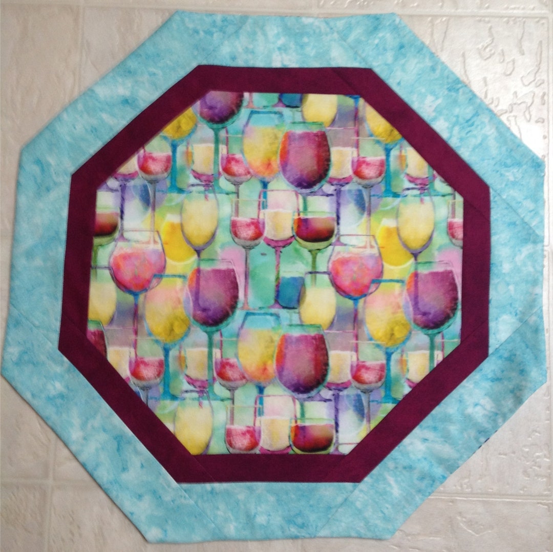 Wine Glass Table Topper. Quilts for Sale Table Topper Etsy