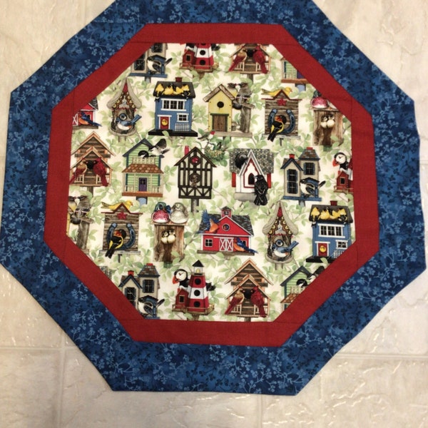 Birdhouses Table Topper, Quilts for Sale, Table Topper, Home Decor, Housewarming Gift, Bridal Shower Gift