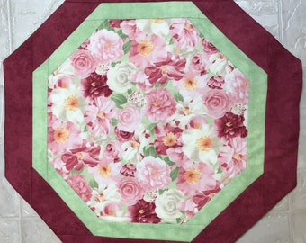 Floral Harmony Topper, Quilts for Sale, Table Topper, Home Decor, Housewarming Gift, Bridal Shower, Get-Well Gift