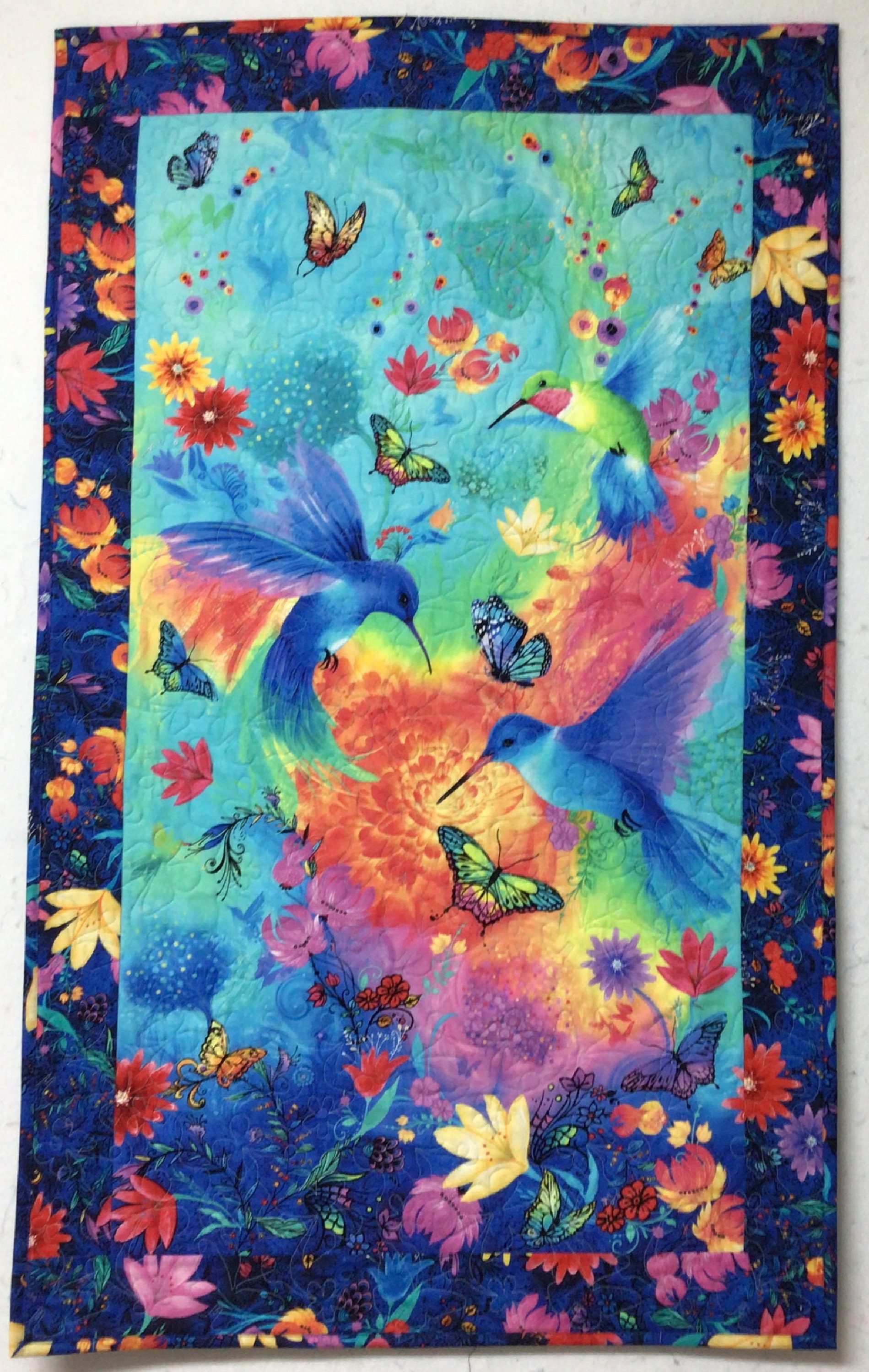Hummingbird Panel Wall Hanging Quilts for Sale Lap Quilt Etsy
