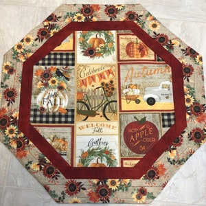 Hello Fall Table Topper, Quilts for Sale, Fall Decor, Hostess Gift, Home Decor, Housewarming Gift, Bridal Shower