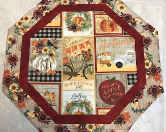 Hello Fall Table Topper, Quilts for Sale, Fall Decor, Hostess Gift, Home Decor, Housewarming Gift, Bridal Shower