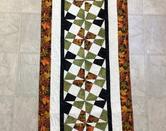 Fall Leaves Table Runner, Quilted Table Runner, Quilts for Sale, Home Decor, Housewarming Gift, Bridal Shower