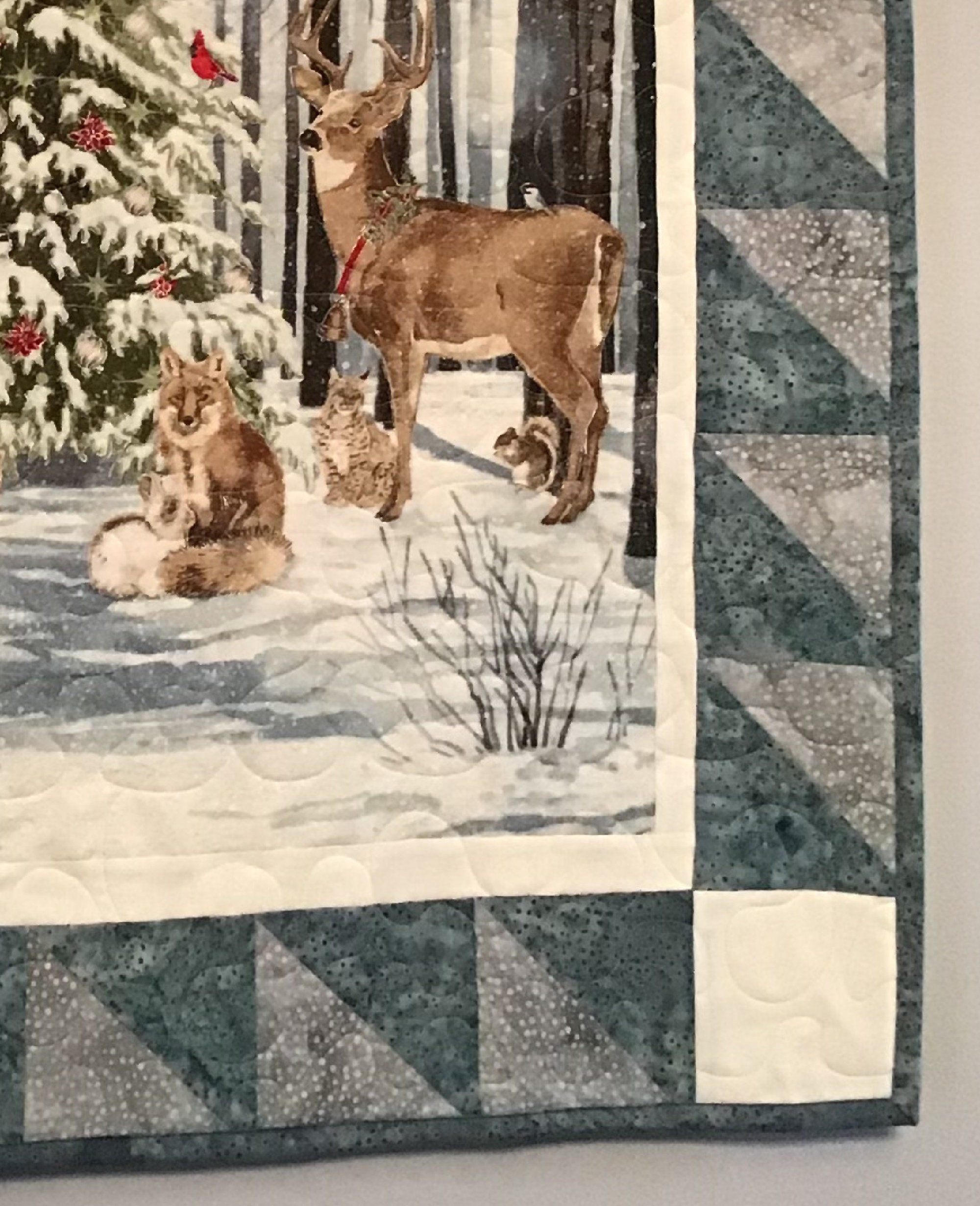 Wildlife Christmas Panel Wall Hanging Quilts for Sale | Etsy