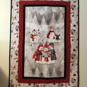 Singing Snowman Wall Hanging, Handmade Quilts for Sale, Lap Quilt, Home Decor, Bridal Shower, Housewarming Gift, Birthday Gift