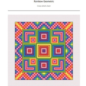 Rainbow Geometric Cross Stitch Design