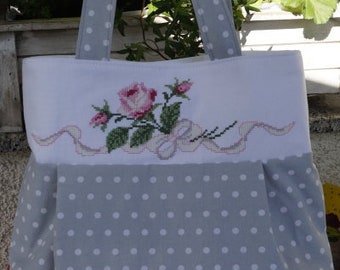 Handtasche mit edler Handstickerei - Shopper