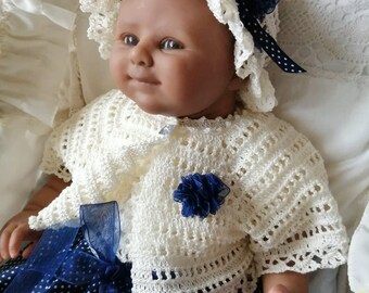 Fragrant summer dress "Tilly 3" for reborns and babies crocheted sewn size. 50 - 62