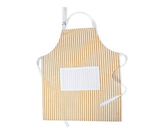 Aprons for Women, Striped Pattern, Cute Chef Linen, for Cooking and Baking, Artist Apron- Yellow