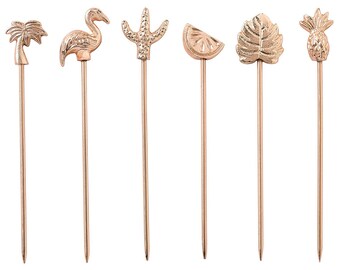 Ivory Colored Handles with Gold Etching Vintage Hors d/'oeuvre Forks Mid-Century Modern Retro Dinner Party Set of 8 Original Box