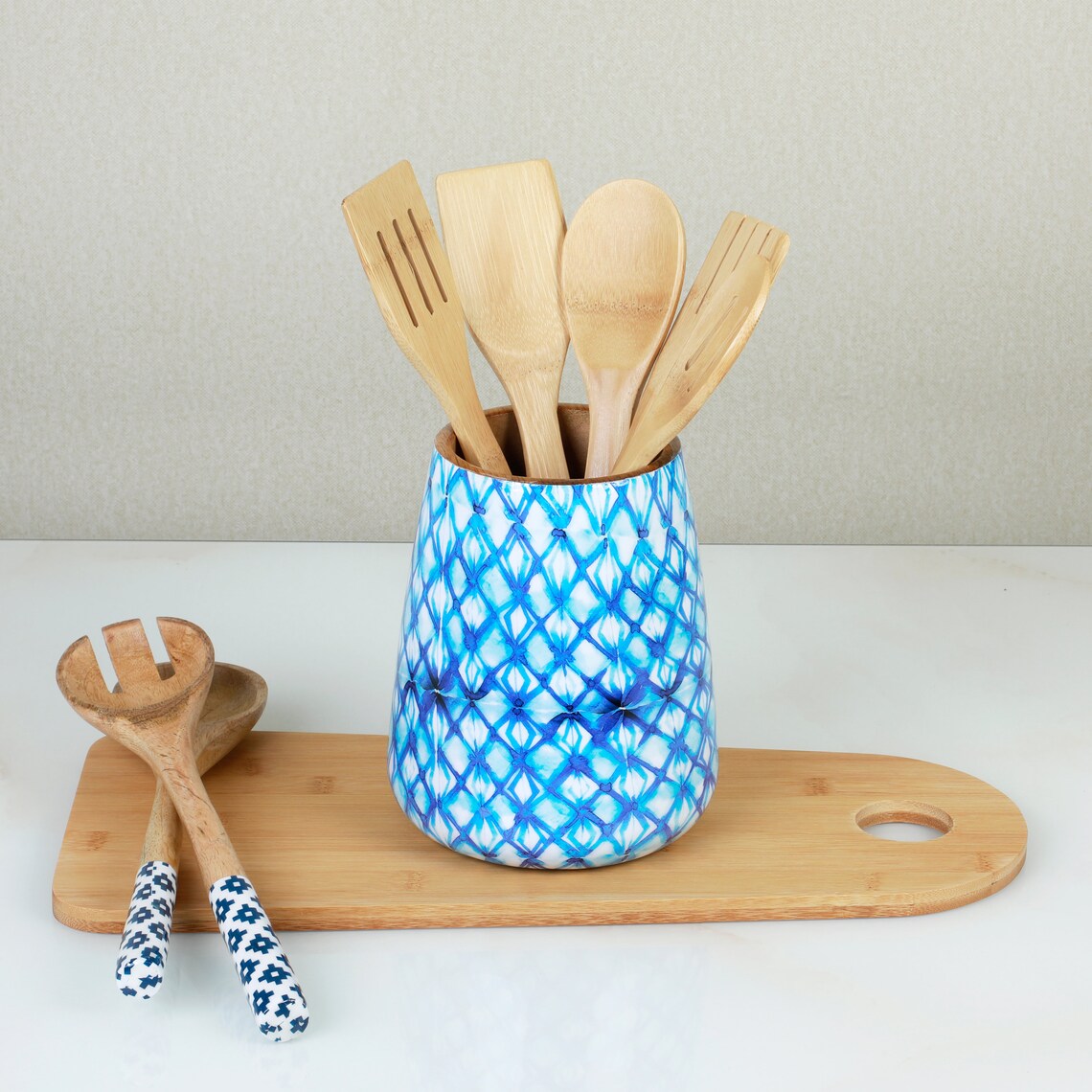 Wooden Utensil Holder or Caddy Kitchen Storage Crock for Etsy