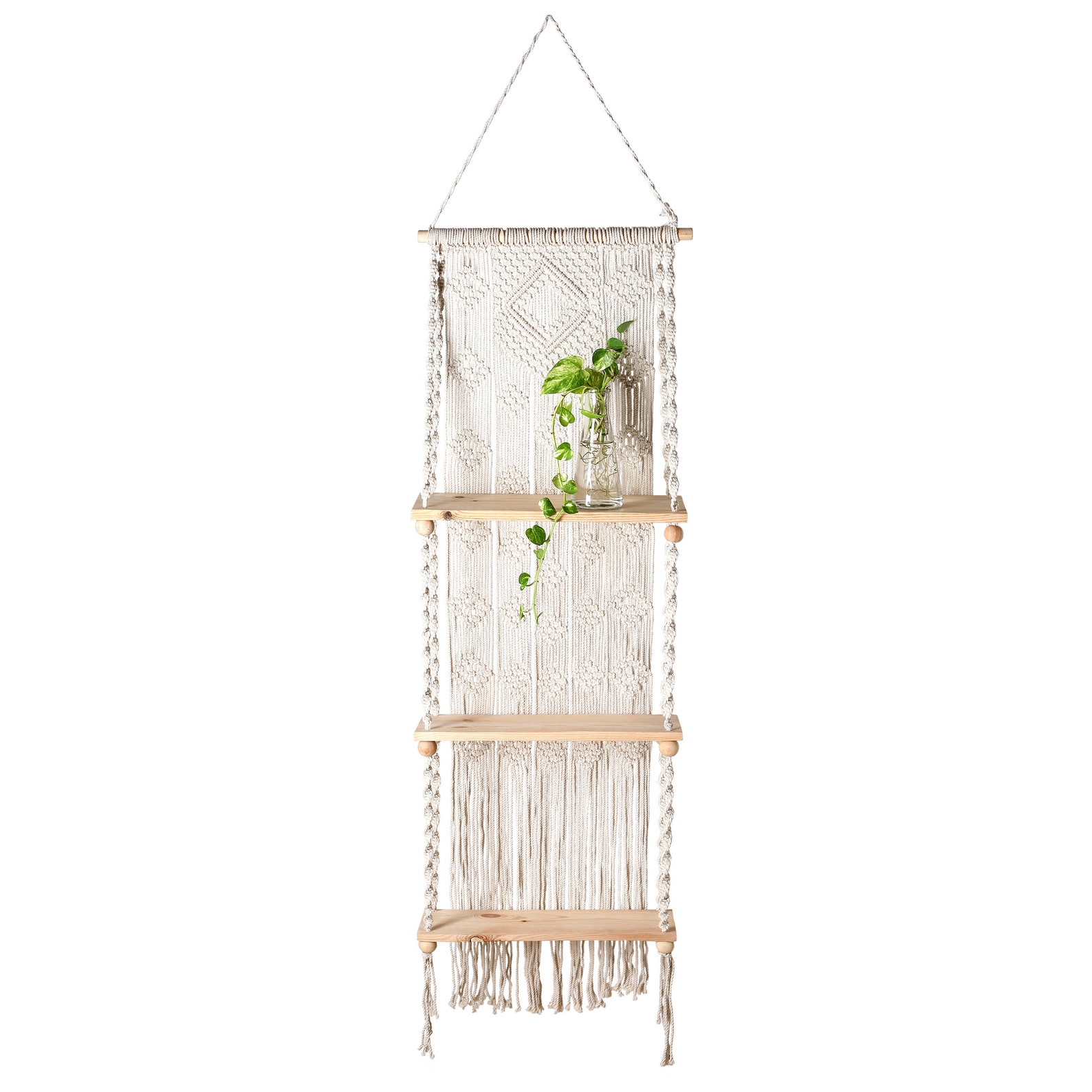 Macrame Wall Hanging Shelf Woven and Large 3 Tier Boho Etsy