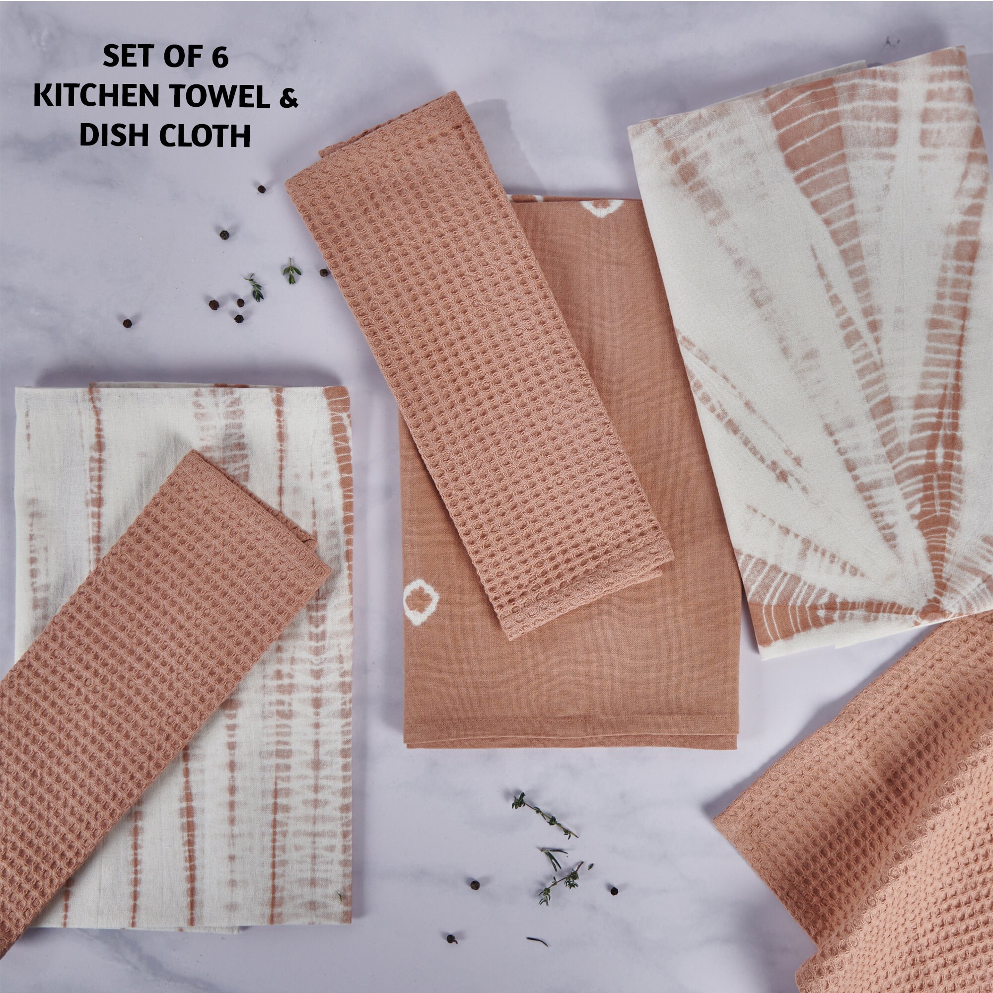 Kitchen Towels and Dishcloths Set Linen Tea Towels Set of 6 Etsy