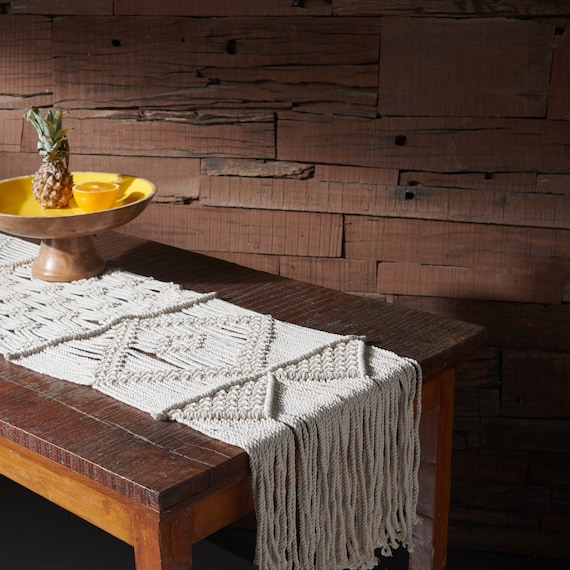Macrame Table Runner Boho and Long Coffee Table Runner with