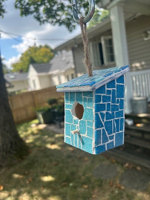Blue birdhouse