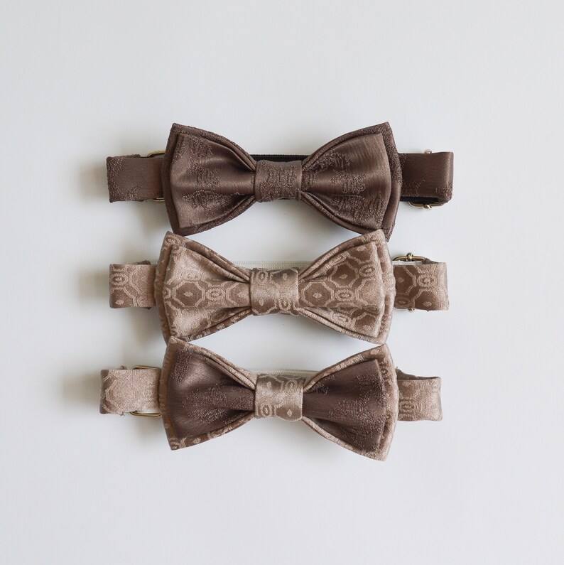 Two color brown bow tie Two layer bow tie two color ties Double color bow tie bow tie for husband Dark brown bow tie wedding gift