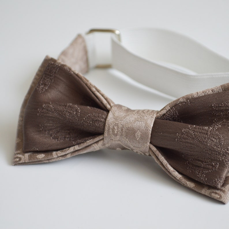 Two color brown bow tie Two layer bow tie two color ties Double color bow tie bow tie for husband Dark brown bow tie wedding gift