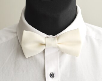 Milk white bow tie, simple one fold bow tie, off white bow tie, mens bow tie, suit accessories, Minimalist bow tie, bow tie neck blouse