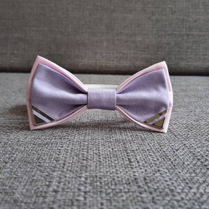 Purple and pink bow tie, violet bow tie, elastic light purple bow tie, adjustable bow tie, pre tied bow tie best collar for bow tie