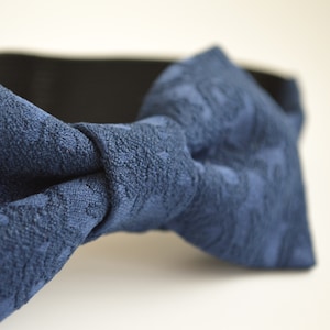 Navy Blue Bow Tie: Pre-Tied Adjustable Indigo Bowtie, Dark Blue Groom Neckwear