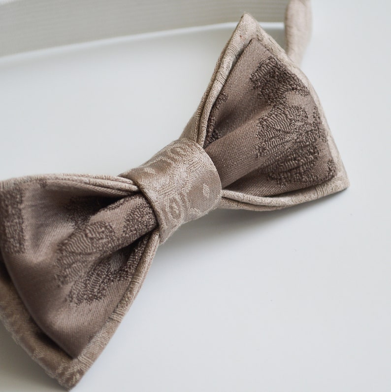 Two color brown bow tie Two layer bow tie two color ties Double color bow tie bow tie for husband Dark brown bow tie wedding gift