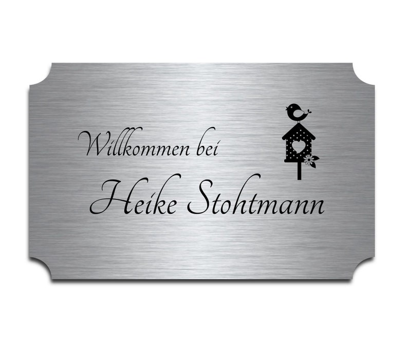 Edelstahl Turschild Schild Mit Gravur Motive 12x8 Cm