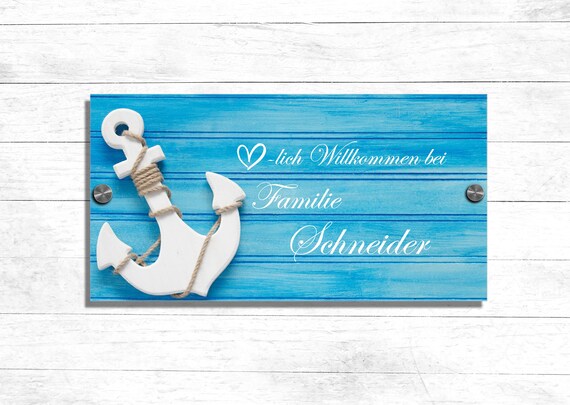 Name Plate Family Tag For The Front Door In 3 Sizes From 21 X 10 Cm With Uv Print And A Unique Design Entrance Tag Self Adhesive