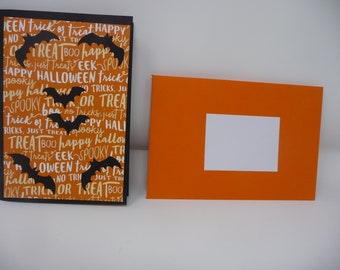 Carte pour Halloween chauves souris noir message festifs avec enveloppe orange