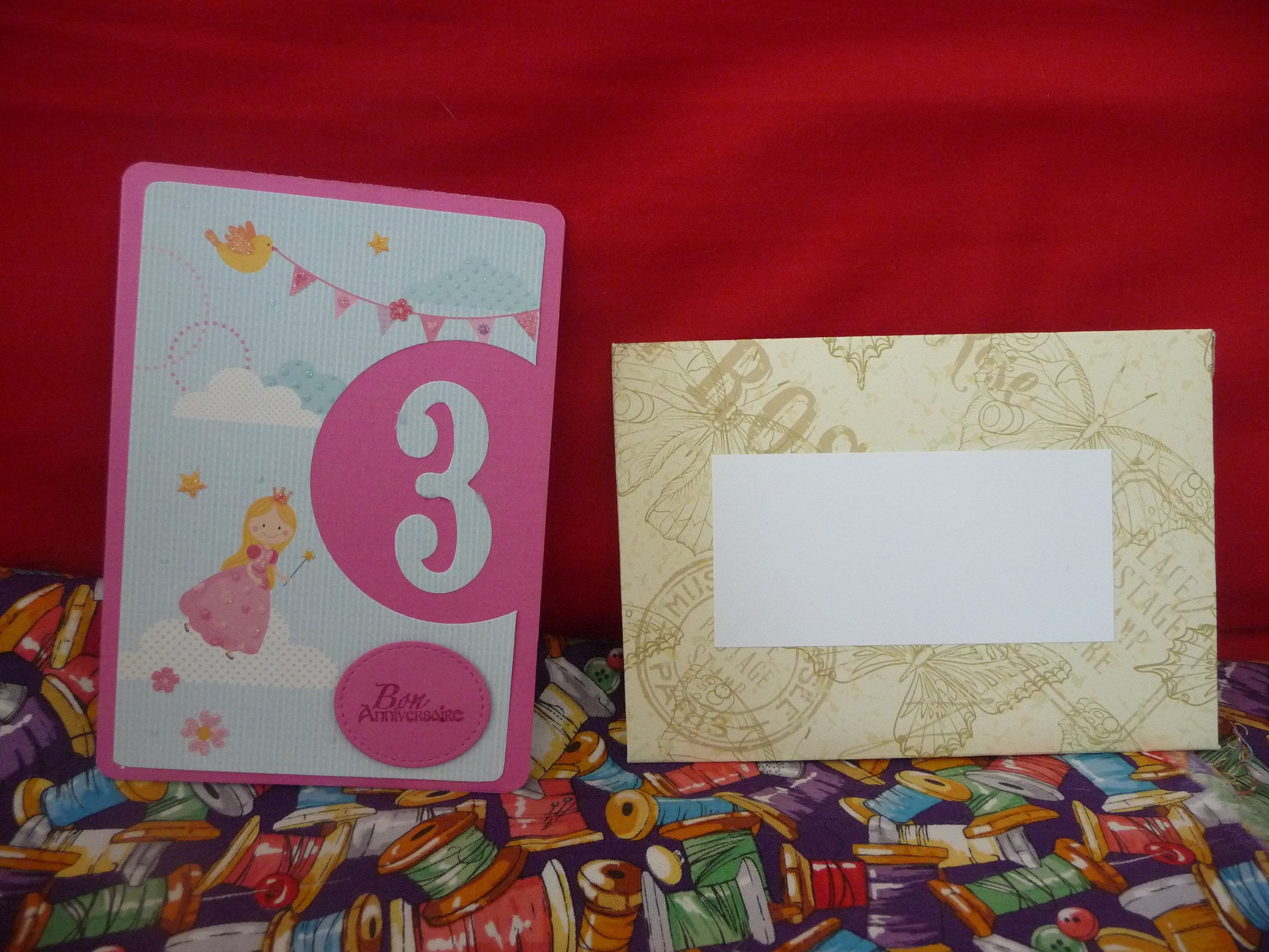 Carte d'anniversaire double avec enveloppe - 4 ans (petite