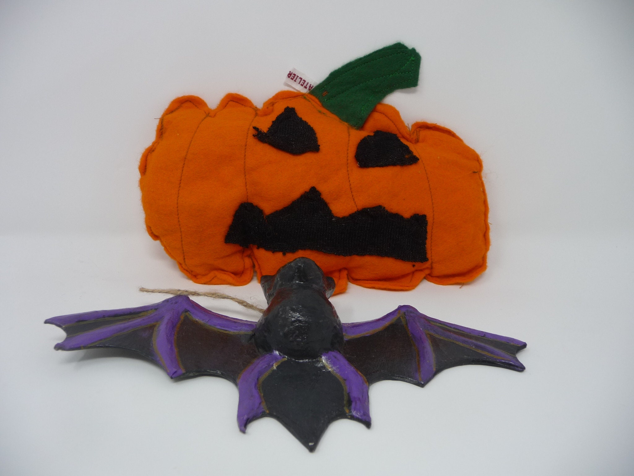 Citrouille en Feutrine Orange Pour Halloween Tissu Neuf Objet Décoratif