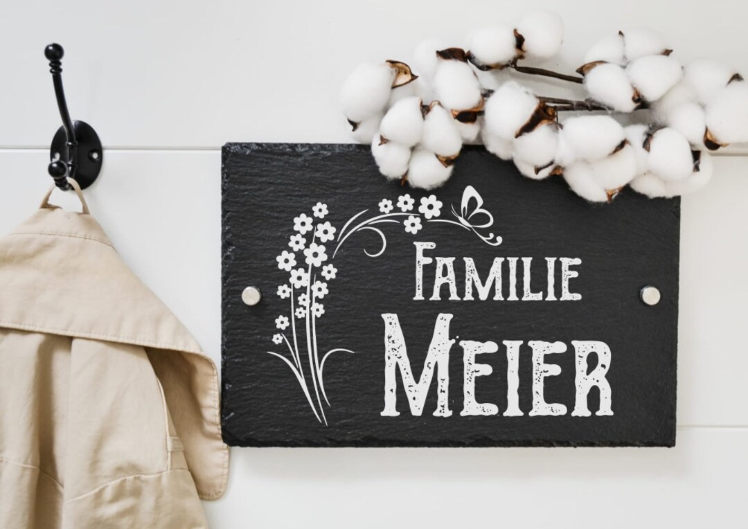 Türschild Familie aus Schiefer Hausschild mit Gravur des - Etsy Österreich
