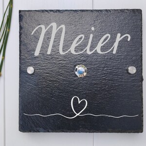 Slate family name doorbell doorbell personalized with engraved heart design image 2