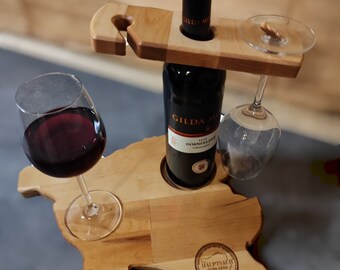 Saarlandbrett aus Holz, Frühstücksbrettchen Wein Edition, Geschenkidee aus dem Saarland, Geschenk zum Geburtstag, Weingeschenke