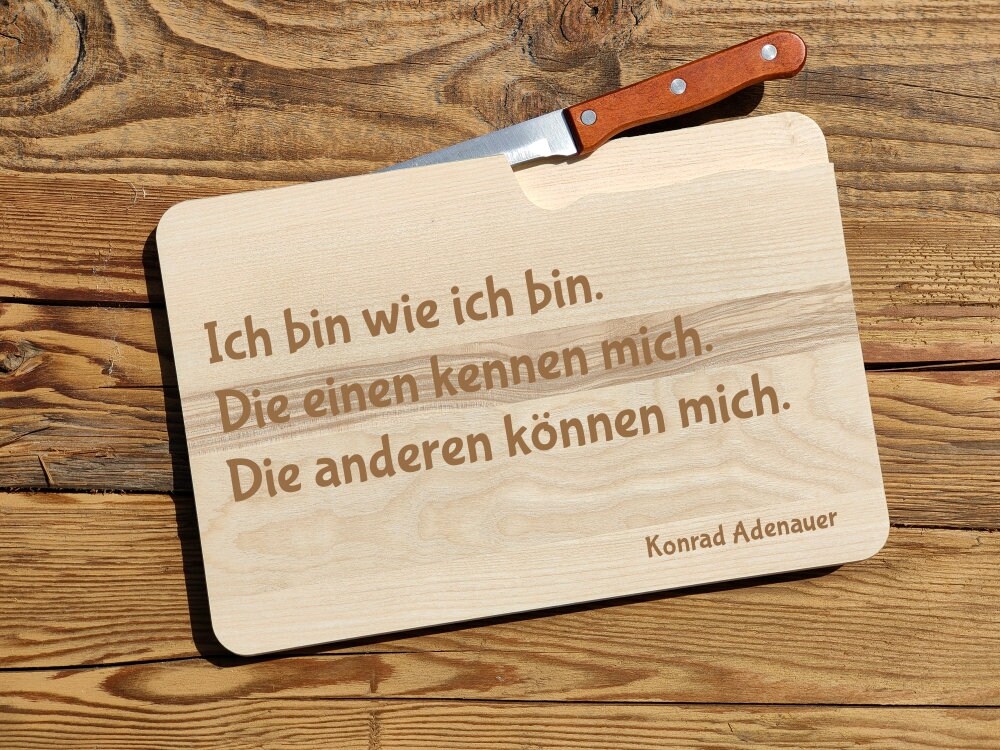 Frühstücksbrettchen mit Spruch und Messer Brettchen aus Holz Etsy