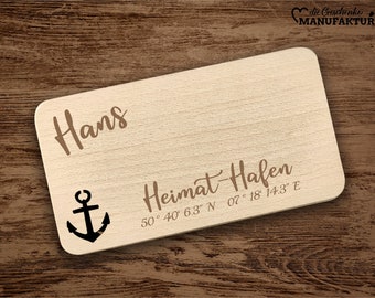 Personalized breakfast board home port with name