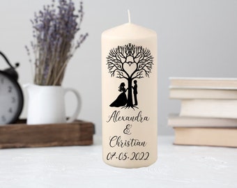 Personalized Wedding Candle | Marriage Ceremony - Wedding Gift | True color print sealed with nanotechnology