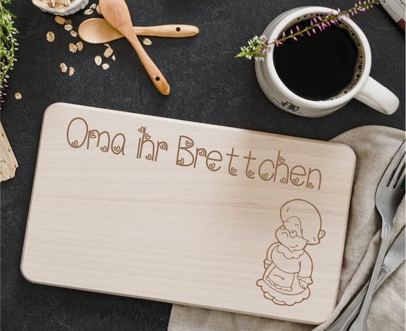 Frühstücksbrettchen aus Holz Oma ihr Brettchen Bild 1