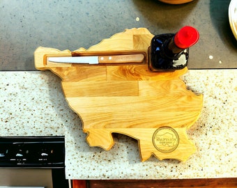 Saarland board made of wood, breakfast board Maggi seasoning style, gift idea from Saarland, personalized gift idea wood